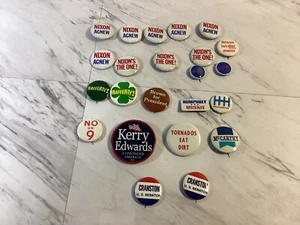 Lotto di 23 spille vintage CAMPAGNA POLITICA ORIGINALI Nixon, McCARTY... - Foto 1 di 10