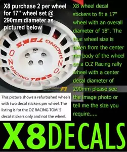 OZ racing Toms repair decal sticker to fit alloy rally wheel X8 set - Picture 1 of 1