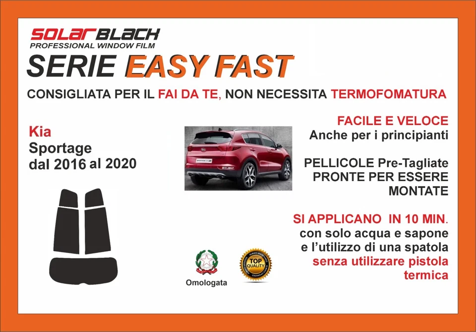 Pellicole Oscuranti Vetri Kia Sportage dal 16 20 kit posteriore EASY FAST - Image 1 of 1