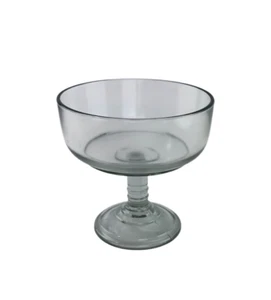 Vintage, Footed Candy Dish, Gray Translucent Glass, Round 6" Tall, Small Compote - Picture 1 of 11