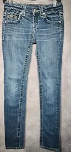Miss Me Jeans Damen 25 Blau Skinny Low Rise Stretch Strass 25x31 - Bild 1 von 10