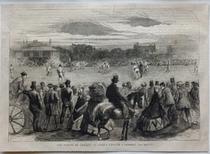 Antiker Druck 1865 Cricket Lord's Ground London England - Bild 1 von 4