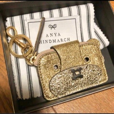 Anya Hindmarch Bear Mujer Estuche Monedero Cuero Dorado Informal con Caja Japón Foto 1 de 4
