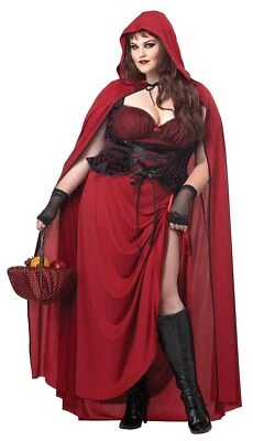 Caperucita Roja Oscura Gótico Cuento de Hadas Vestido Elegante Halloween Adulto Disfraz Foto 1 de 2
