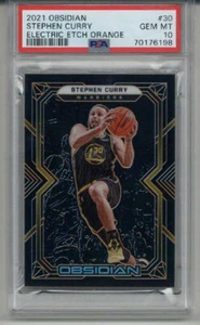 2021 PANINI OBSIDIAN E/E ORANGE #30 STEPHEN CURRY WARRIORS /50 PSA 10 LOW POP - Picture 1 of 2