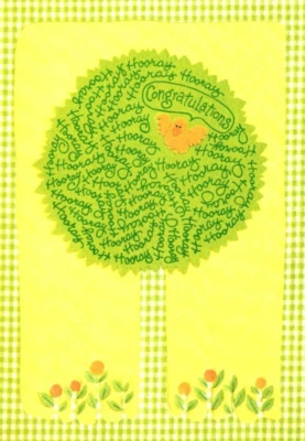 CONGRATULATIONS 1970's GREEN TREE Hallmark Greeting Card w/ Envelope MG93 - Image 1 of 3