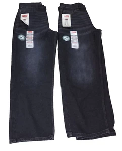 Wrangler Jeans Sz 14 Reg Boys Loose Black Denim Pants Kids Skater Lot of 2 Kid - Picture 1 of 21