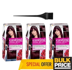 L'Oreal Casting Creme Gloss 360 Black Cherry Ammoniakfreie Haarfarbe Großpackung 3er Pack - Bild 1 von 6
