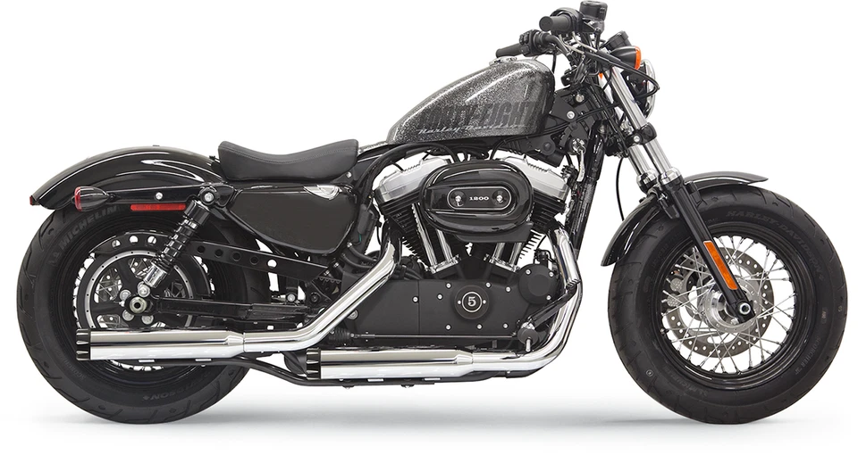2014-2020 for Harley Iron 883 XLN Mufflers Chome/Black Fluted Sportster - Image 1 of 1