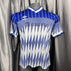 Vintage Umbro Fußball Trikot Gr. L 90s Football Shirt Warriors #15 USA Made Blau / Weiß - Bild 1 von 12