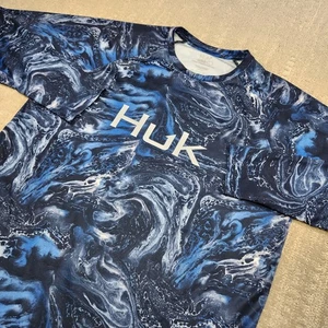 Camisa de Pesca HUK Hombres Grande Persuit Rendimiento Secado Rápido Piedra Orilla Mármol  - Imagen 1 de 7