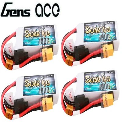 4X Gens Ace G-Tech Soaring 1000mAh 11.1V 30C 3S Lipo Akku Mit XT60 Stecker New - Bild 1 von 4