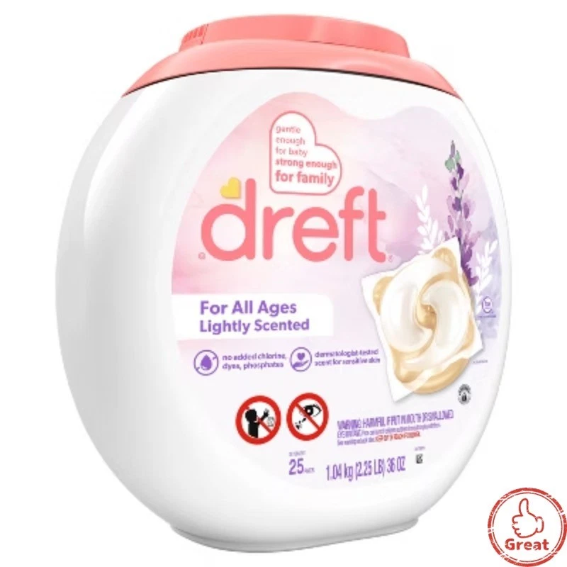 Dreft Lightly Scented HE Compatible Laundry Detergent Soap Pacs