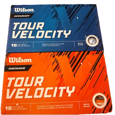 (2) 15 Pack Wilson White Golf Balls Tour Velocity Accuracy & Distance Balls NEW - Image 1 of 2