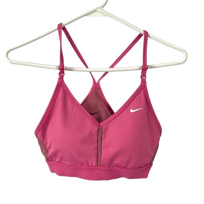 Nike Dri Fit Pink Sports Bra Racerback Straps Athletic Workout Women's Small - Image 1 of 4