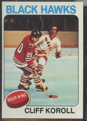 1975-76 Topps #139 Cliff Koroll Chicago Black Hawks - Image 1 of 2