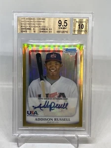2011 Chrome USA Baseball Addison Russell Gold Refractor Rookie Auto /50 BGS 9.5 - Picture 1 of 10