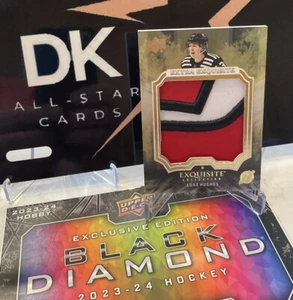 PARCHE JUMBO NOVATO ORO LUKE HUGHES RC 2023-24 DIAMANTE NEGRO EXTRA EXQUISITO/10 - Imagen 1 de 4
