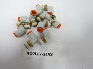 SMC - 1/4" OD 1/8 NPT, PTC Tube Male Elbow KQ2L-34AS (Lot of 10) - Picture 1 of 3