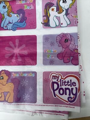 Cubierta de mesa de plástico reutilizable vintage My Little Pony arco iris tablero pinky pastel 54x96 Foto 1 de 3