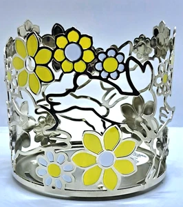 Bath & Body Works BBW Metal Floral Bunny Rabbit Easter Candleholder Sleeve EUC - Picture 1 of 5