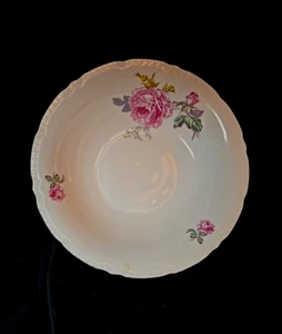 Bohemia Checoslovaquia Rosa 10" Pulgadas Tazón Para Servir Porcelana Borde Dorado - Imagen 1 de 9