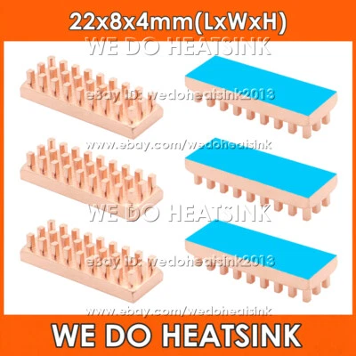 22x8x4mm Pin Fins Copper Heatsink Radiator Cooler For VGA GPU DIP IC Chipset - Image 1 of 4