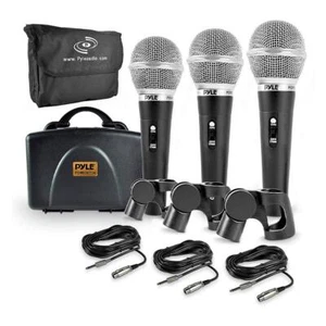 3 Piece Professional Dynamic Microphone Kit Cardioid Unidirectional Vocal Handhe - Picture 1 of 6