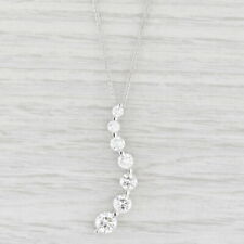 1.94ctw Diamond Journey Pendant Necklace 18k White Gold 18" Wheat Chain