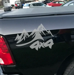 4x4 Truck Decal Mountains Vinyl Graphics Off-road rally sport x2 Logo Stickers - Picture 1 of 3