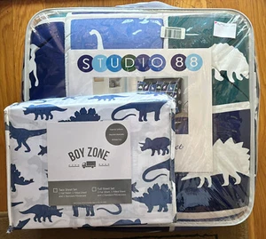 7-pc FULL Size Dinosaur Comforter & Sheets Set (Full Size Bed Set) - Picture 1 of 10