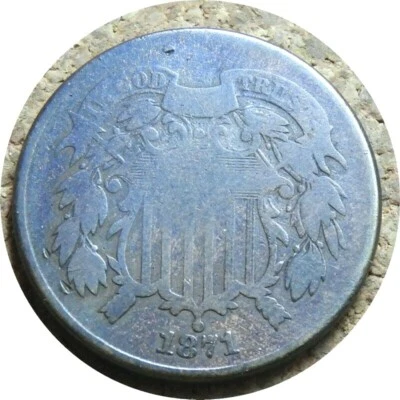 elf Two Cents   1871  Better Date  L57 - Image 1 of 4