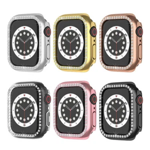 Custodia protettiva PC elettroplate diamantata per Apple Watch Ultra 9/8/SE/7/6/5/4/3 - Foto 1 di 20