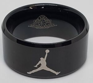 Air Jordan Ring Air Jordan Logo Ring 12mm Black size 12 Tungsten Ring