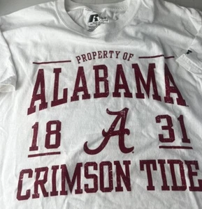 Alabama Crimson Tide Property Of TShirt Russell Athletic Sz M Big Spellout Logo - Picture 1 of 3
