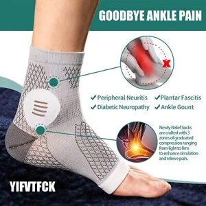 2 Pairs Neuropathy Socks Ankle Compression Sleeve for Foot Pain XL - Picture 1 of 5