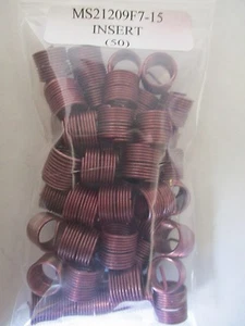 MS21209F7-15 Helical Screw Thread Insert 7/16" Steel - Lot of 50 - Picture 1 of 5