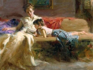 Pino Daeni,Hand-painted Portrait oil Painting On Canvas 24x36inch #096 Unframed - Picture 1 of 5