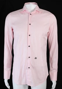 Camisa de vestir para hombre DSQUARED2 rosa en polvo bordada CHIC DEAN 46 - Imagen 1 de 8