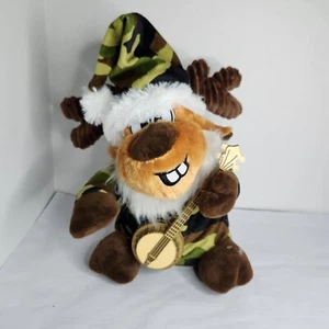 Dan Dee Cantando Banjo Reno Navidad Peluche Decoración Camuflaje Navidad Ropa 12” - Imagen 1 de 8