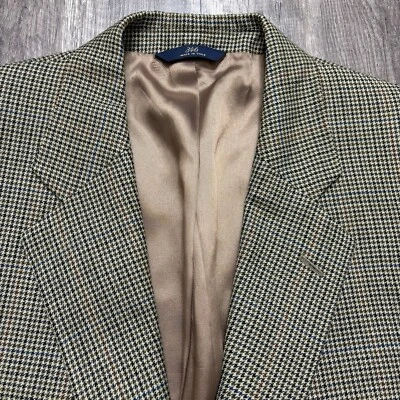 Blazer de colección Brooks Brothers 346 para hombre 42L pata de gallo deportivo abrigo chaqueta lana Foto 1 de 4