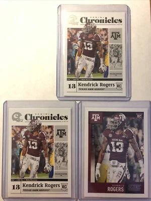 Kendrick Rogers ROOKIE 3 Card Lot! A&M / Cowboys. 2020 Score And Chronicles! - Image 1 of 4