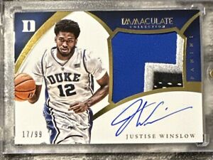 2015 Immaculate Collegiate Premium /99 Justise Winslow RPA Rookie Patch Auto RC