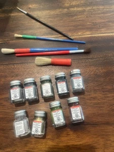 9 Pack TESTORS PAINT Enamel  1/4oz JAR multiple colors - Picture 1 of 6