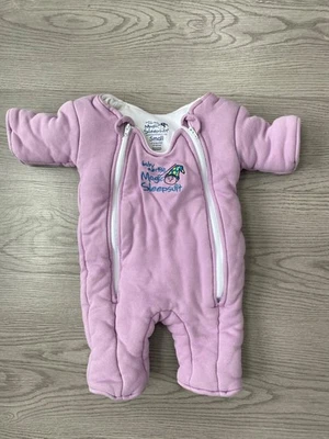 Pijama Baby Merlin's Magic pequeño 3-6 meses 12-18 libras púrpura 100 % algodón Foto 1 de 4