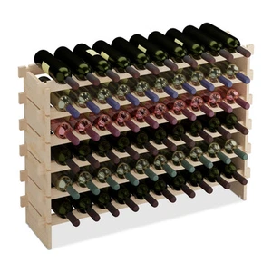 Weinregal Flaschenhalter Weinflaschenregal Rotweinregal Holzregal erweiterbar - Bild 1 von 8