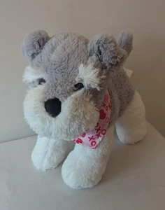 Schnauzer Plush Dog Valentines Heart XO Pink Bandana Stuffed Animal Walgreens - Picture 1 of 7