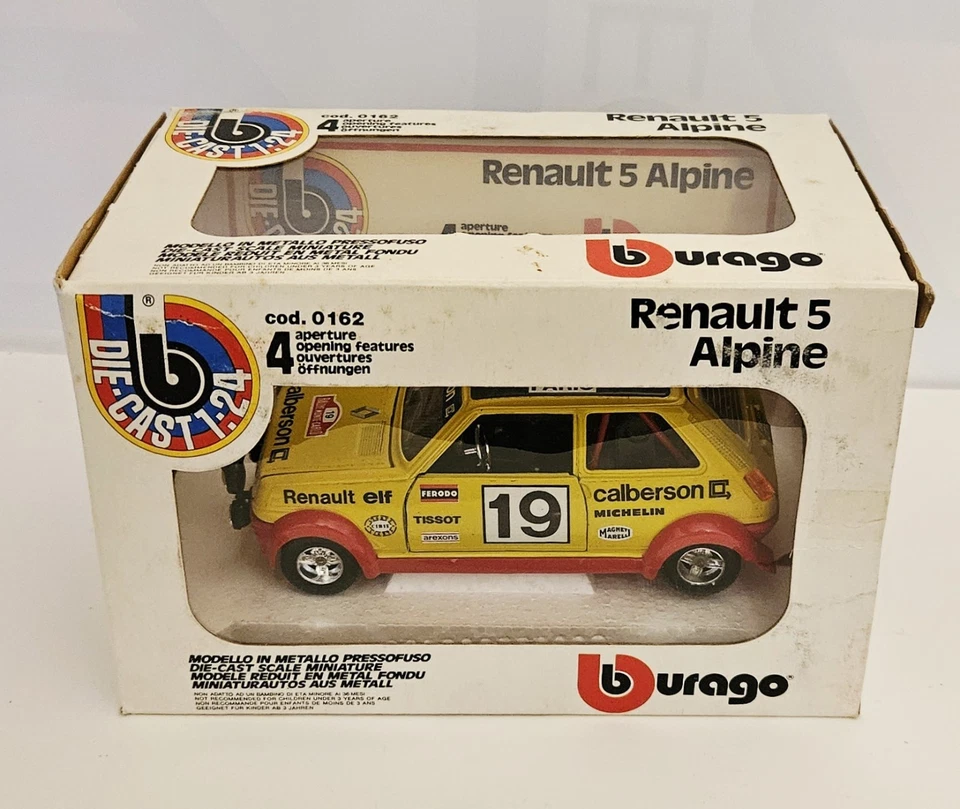 BURAGO ITALIA 0162 RENAULT 5 ALPINE  - 1/24 - ORIGINAL MINT BOX - Immagine 1 di 4