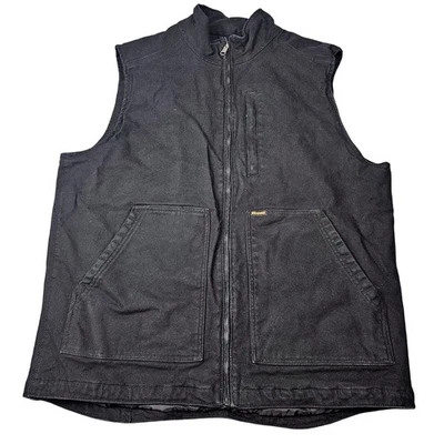 Brahma Mens Size XL Black Insulated Duck Canvas Work Vest Full Zip Pockets - Image 1 of 4