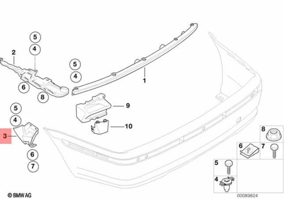 Guía inferior izquierda original BMW E46 316i 1.6 1.9 318d 318i 320d 320i 51127031975 Foto 1 de 1